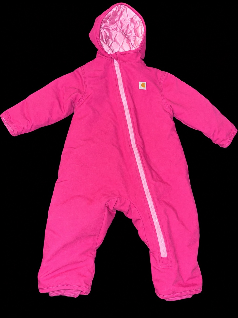 Carhartt Baby Girls Pink Insulated Hooded Coverall 18M